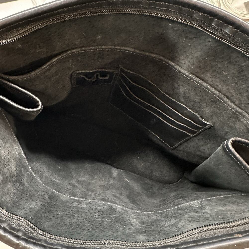 One of a Kind C. L. Whiting Leaf Leather Commuter Bag Hand Tooled - Picture 6 of 12
